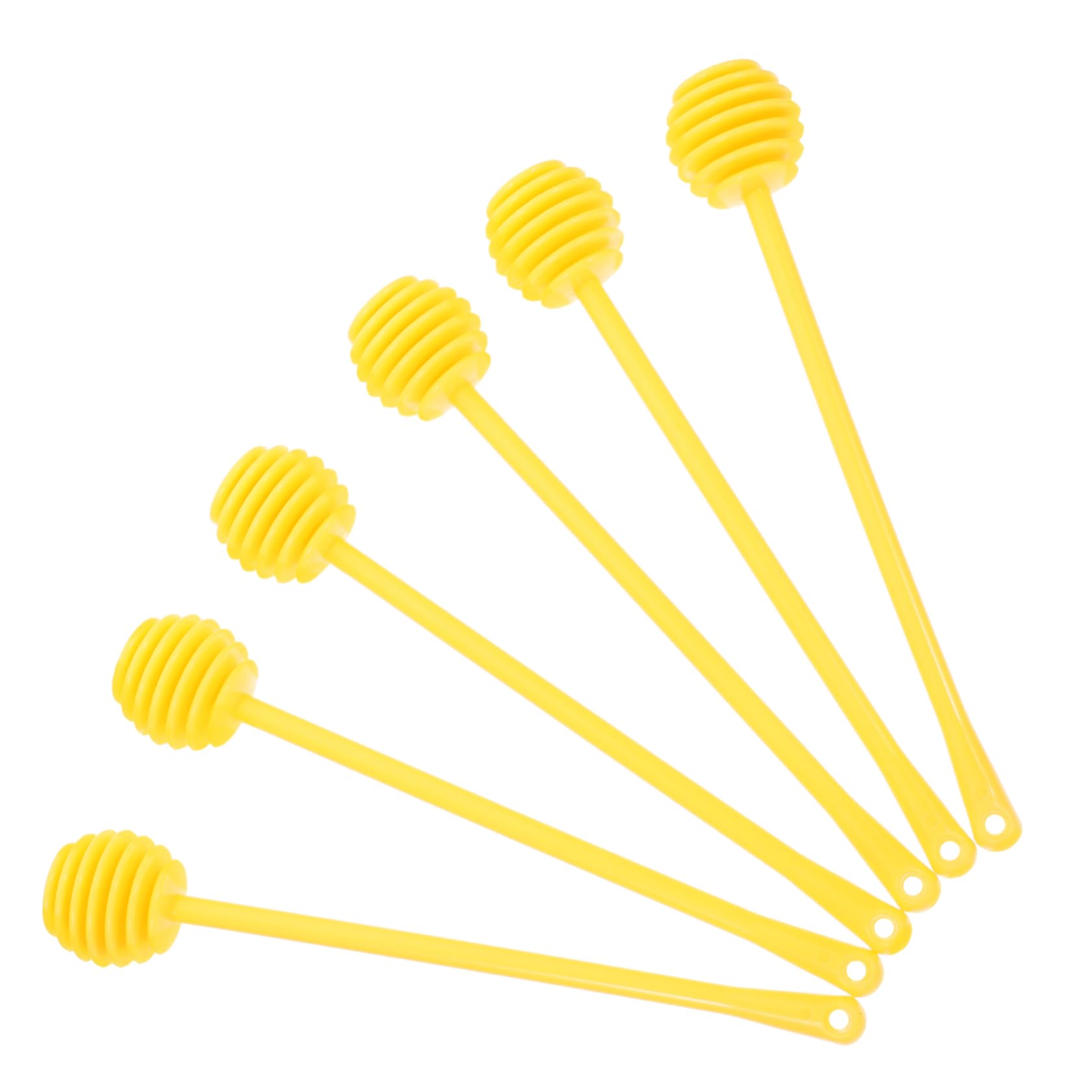 Levemolo 6pcs Honey Extractor Honey Jar Dispenser Sticks Honey Stirring Stick Honey Stirring Rod Clear Honey Spoon Honeycomb Stick Honey Dipper Honeycomb Stirrer Bee Abs Yellow re-usable