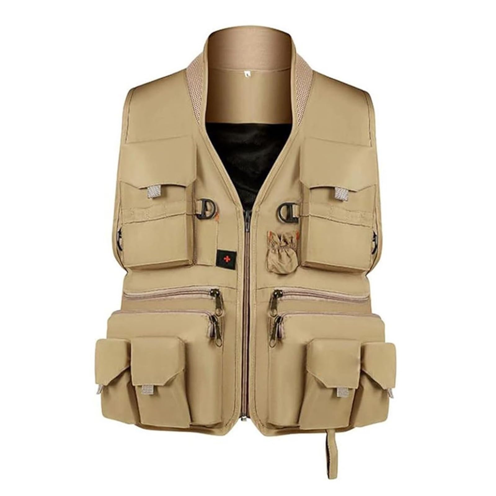 CLSQLXYJZC Chaleco Utilitario Moderno Para Exteriores, Chaleco De Pesca De Verano Para Hombre Malla Transpirable Multibolsillos Sin Mangas Con Cremallera, Chaqueta Informal Trabajo Camping Viaj