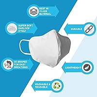 Vista 2 de Premium Water Resistant Filter Face Mask - Washable Fabric Face Masks, Reusable Protective Facemask, Soft Earloop, Breathable Mouth and Facial Dust