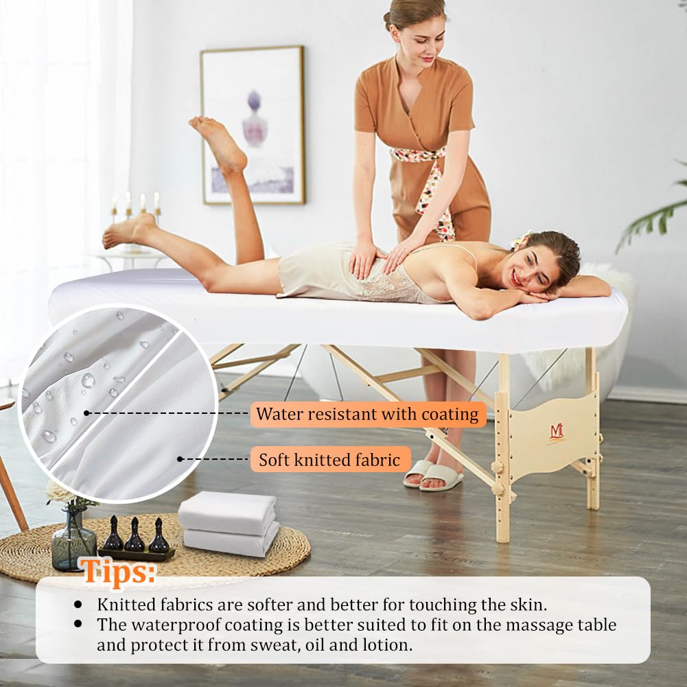 2pcs Copertura Protettiva con Foro per Il Viso per Lettino da Massaggio, 80 x 190cm Impermeabile Coprilettino Estetica con Elastici, Lavabile Coprisedia per Lettino Massaggio