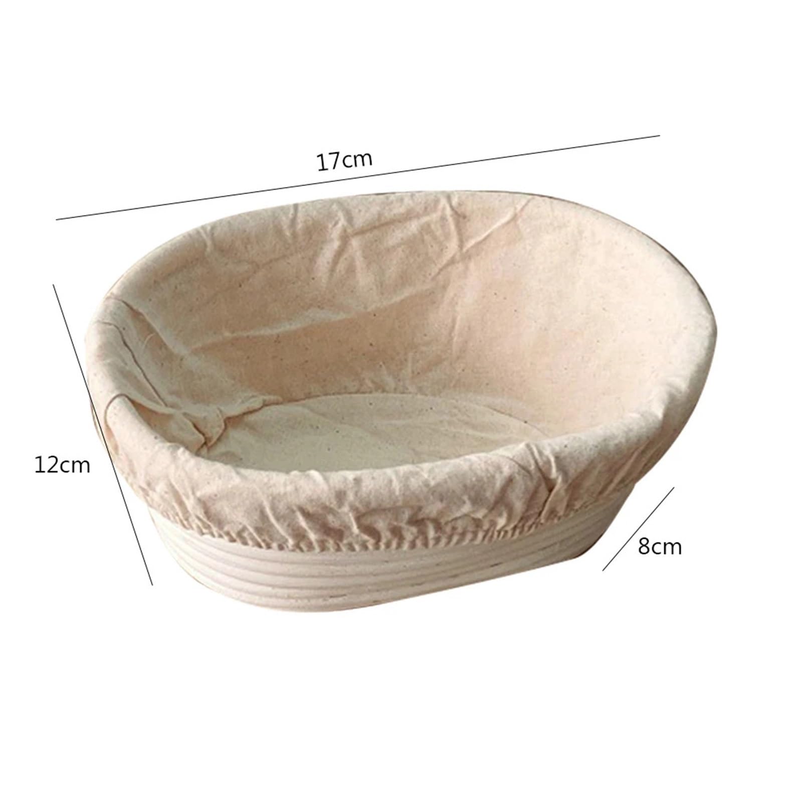 Cesta ovalada Banneton Brotform a prueba de pan, cesta fermentación la masa ratán natural, madre, herramienta for hornear en cocina Para Hornear Pan(XS)