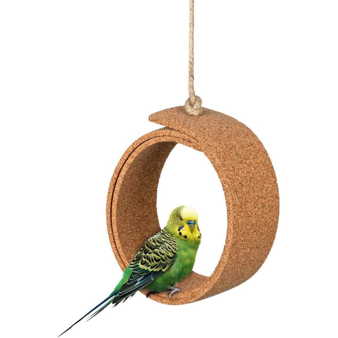 Set di 6 accessori per uccelli in sughero, seduta, altalena, giocattolo e cura naturale per uccelli, in sughero pressato, facile da montare, con sughero dal Portogallo