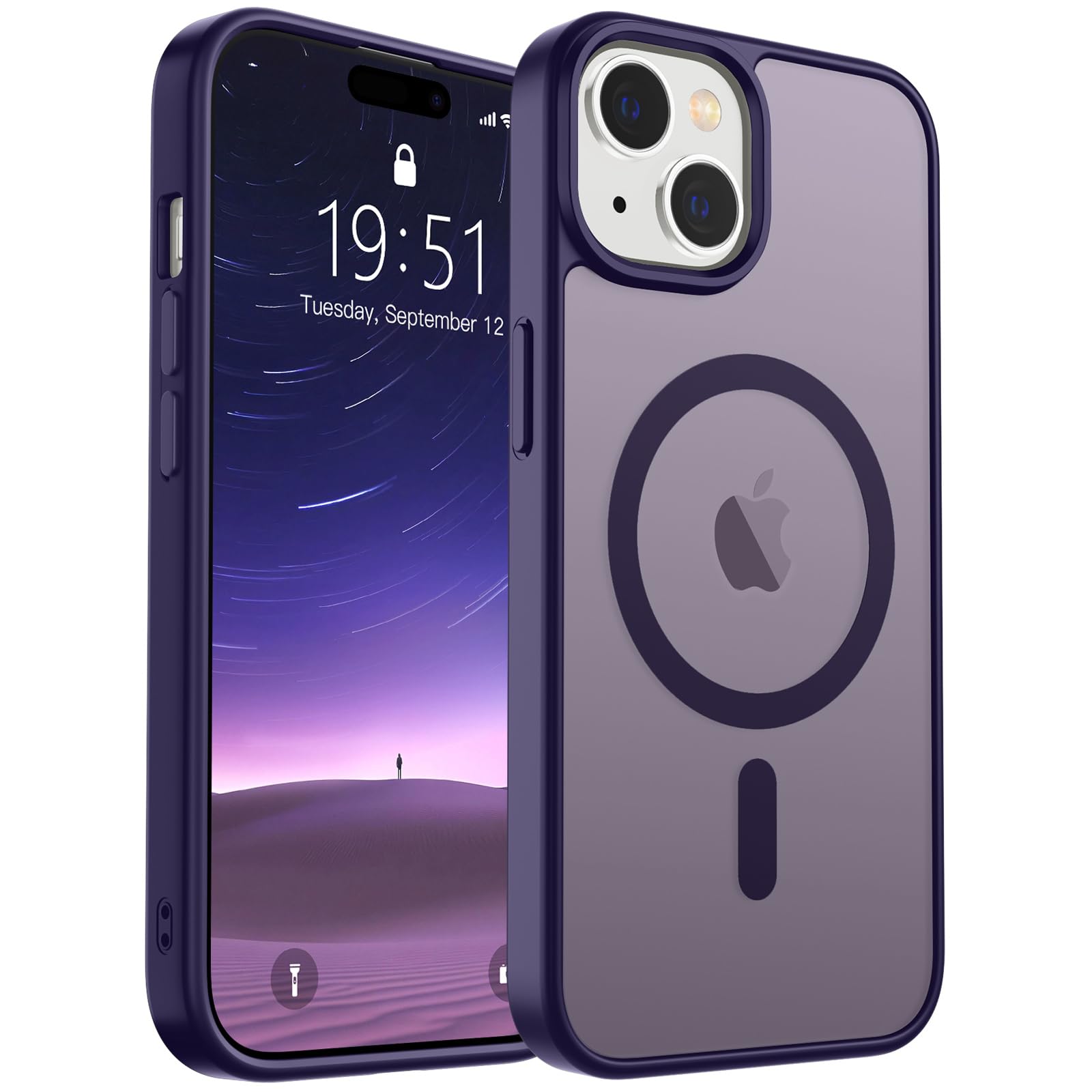SUPFINE Magnetic for iPhone 15 Case (Compatible with MagSafe) (Military Grade Drop Protection) Slim Translucent Matte Shockproof with Anti-Fingerprint