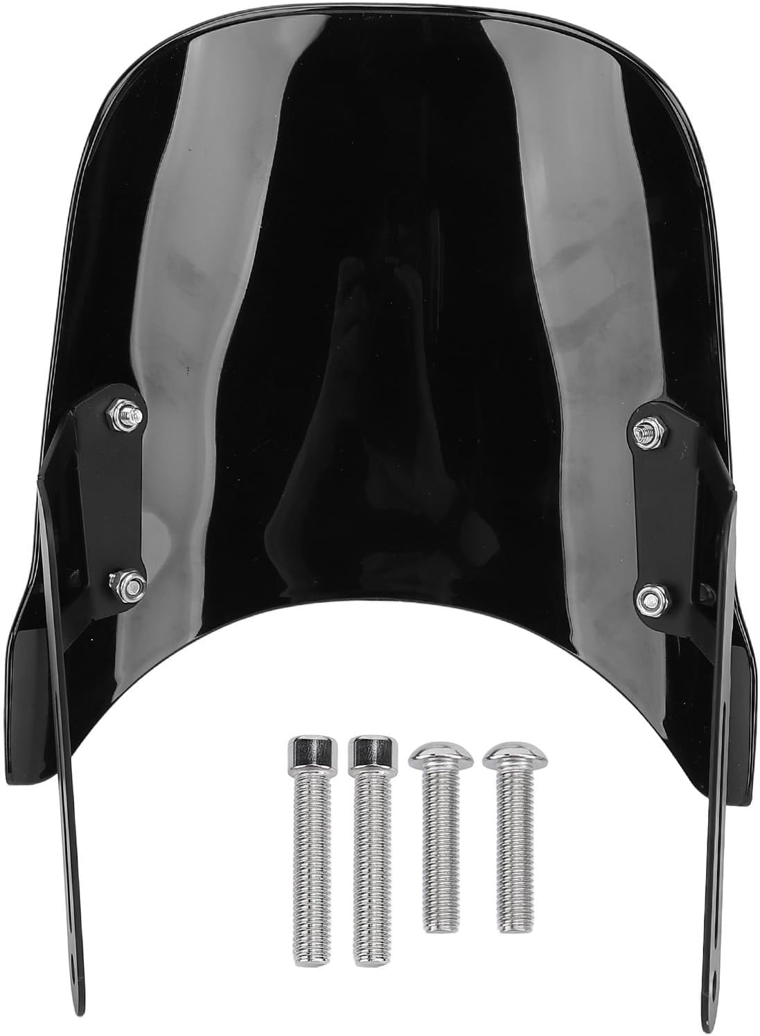 Motorcycle Windshield Unbreakable PMMA Panel Wind Deflector Flyscreen with Mount Bracket for Scrambler 400X Speed 400 Street Scrambler 900 2017 2024 (Black)