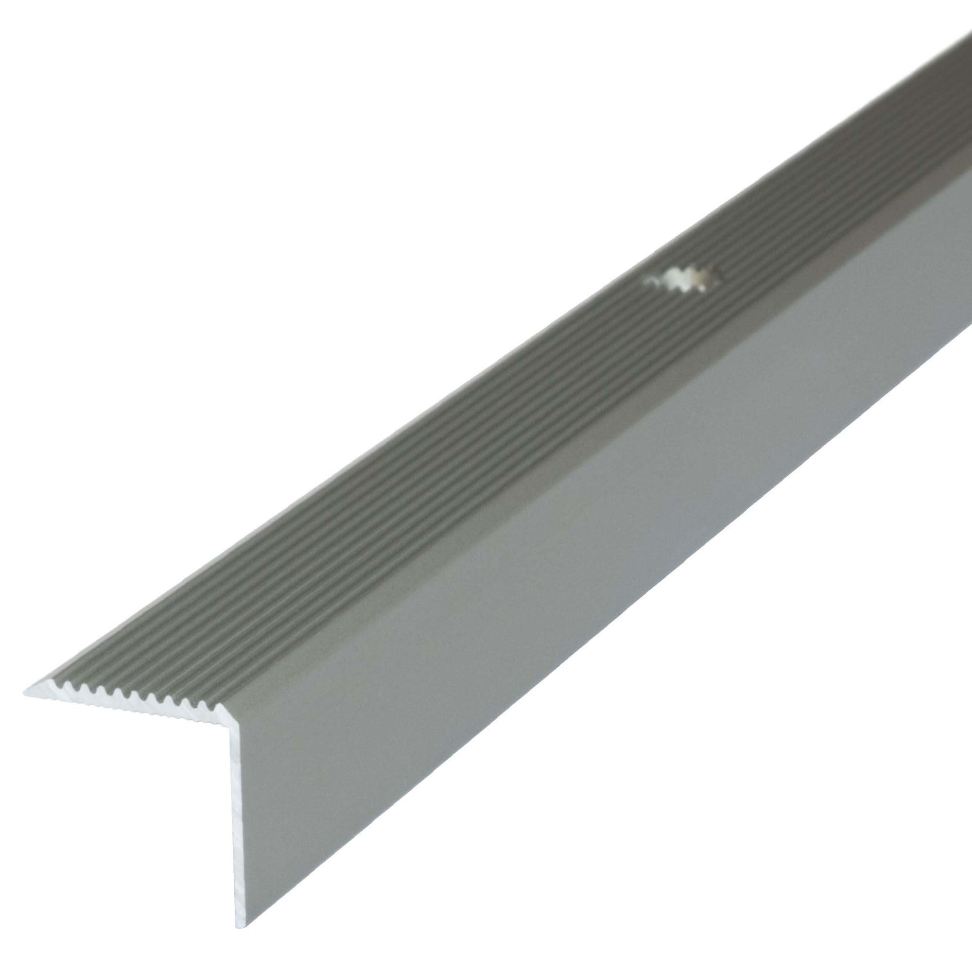Dalsys Stair Nosing Profile Aluminum 100cm x 20mm x 20mm Floor Profile for Stair Angles for screwing Champagne