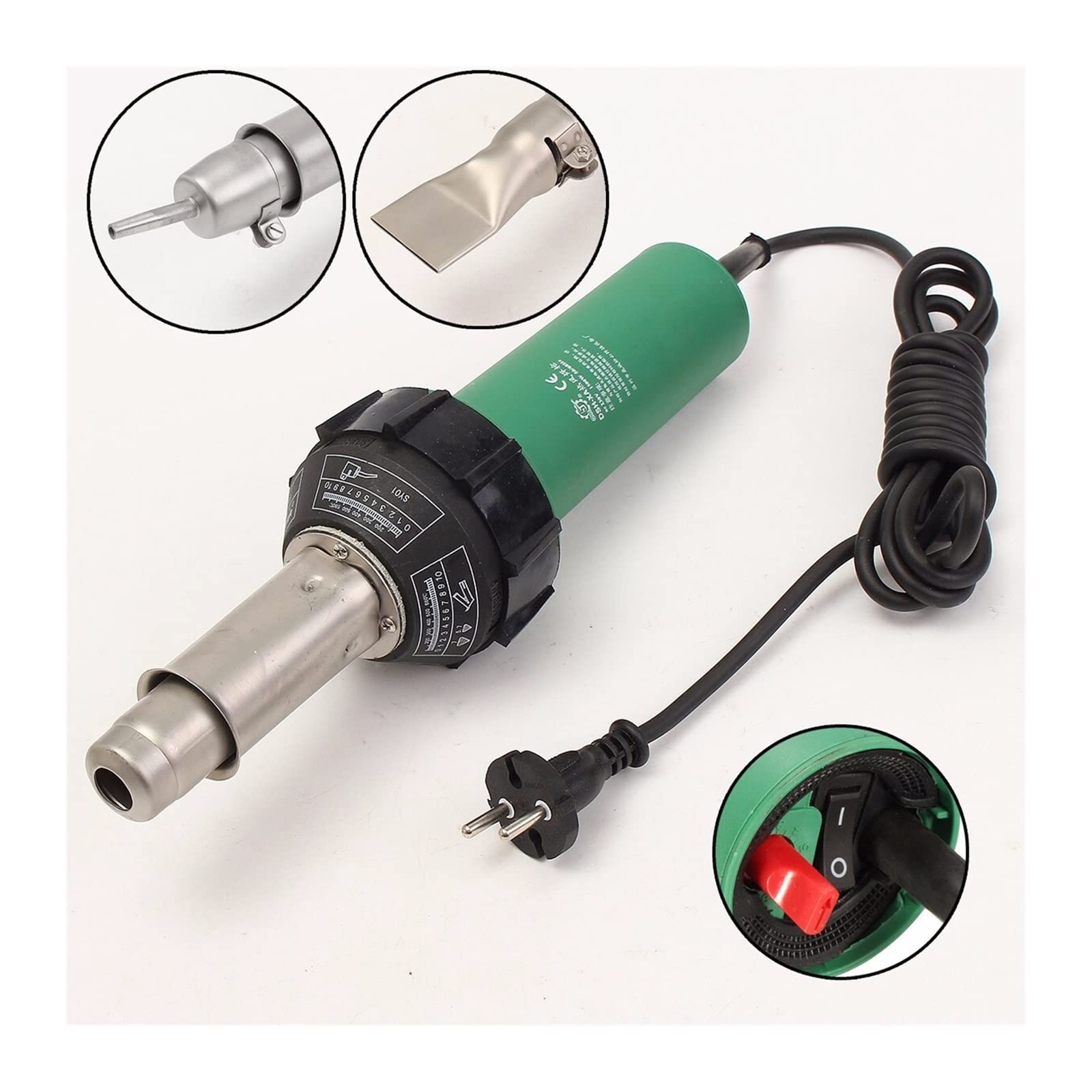Pistolet termiczny 1600 W Opalarka Elektryczna gorąca wiatrówka Suszarka do włosów Suszarka do włosów Dmuchawa lutownicza do zderzaka PP PVC Folia termokurczliwa Plastikowa latarka Narzędzie Narzędzia
