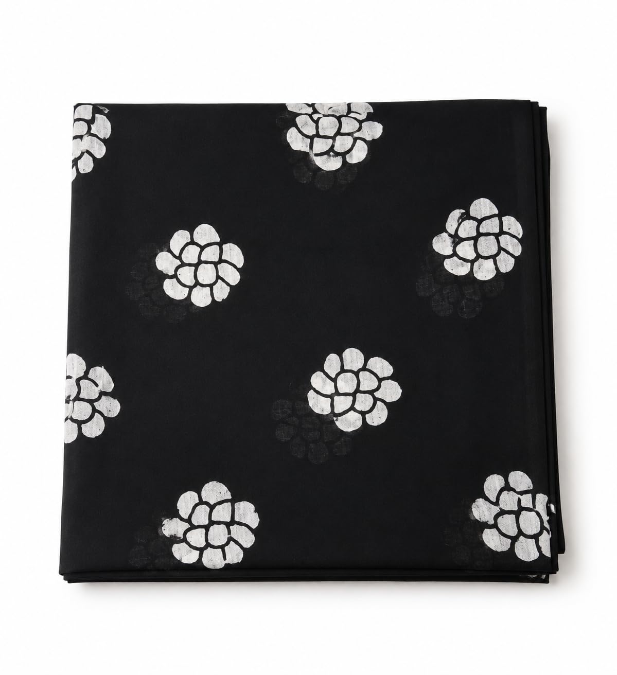 Women's Pure Cotton Dupatta, Black and White, Floral Print, 2.5 Meter, Lightweight Summer Wrap-picture-16
