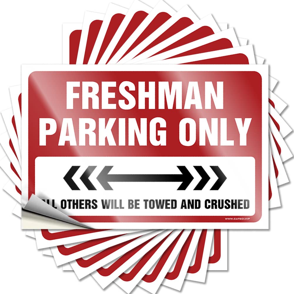 Fzfn Men's Colour Saying Fun, Standing Tumbler Freshman Parking Only | Farmhouse Outdoor Decor(6X9cm)