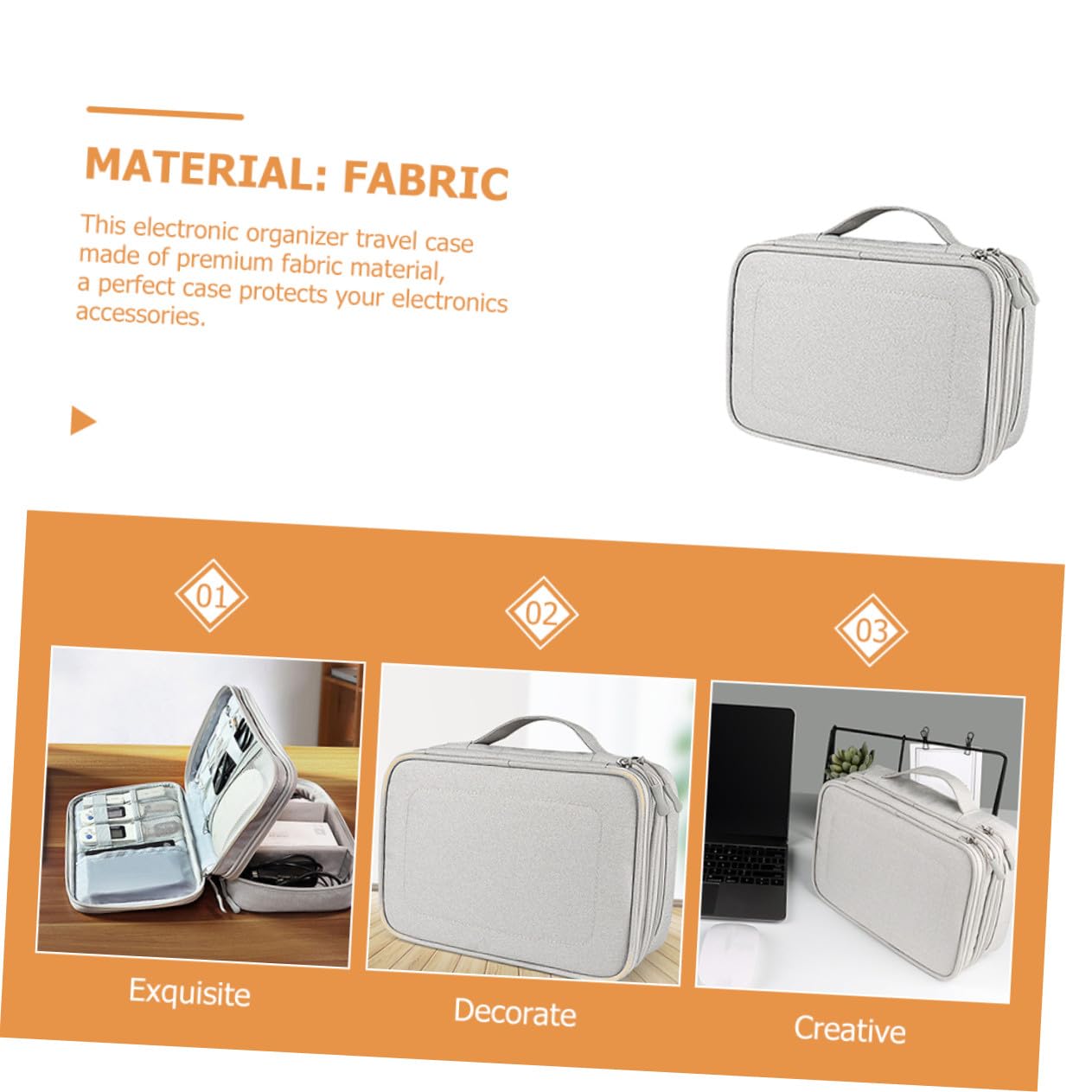 BESPORTBLE Borsa Portaoggetti per Cavi USB Tracolla Organizer per Dispositivi Elettronici Bank Custodia Portaoggetti per Cavi Dati Organizer per Accessori Digitali