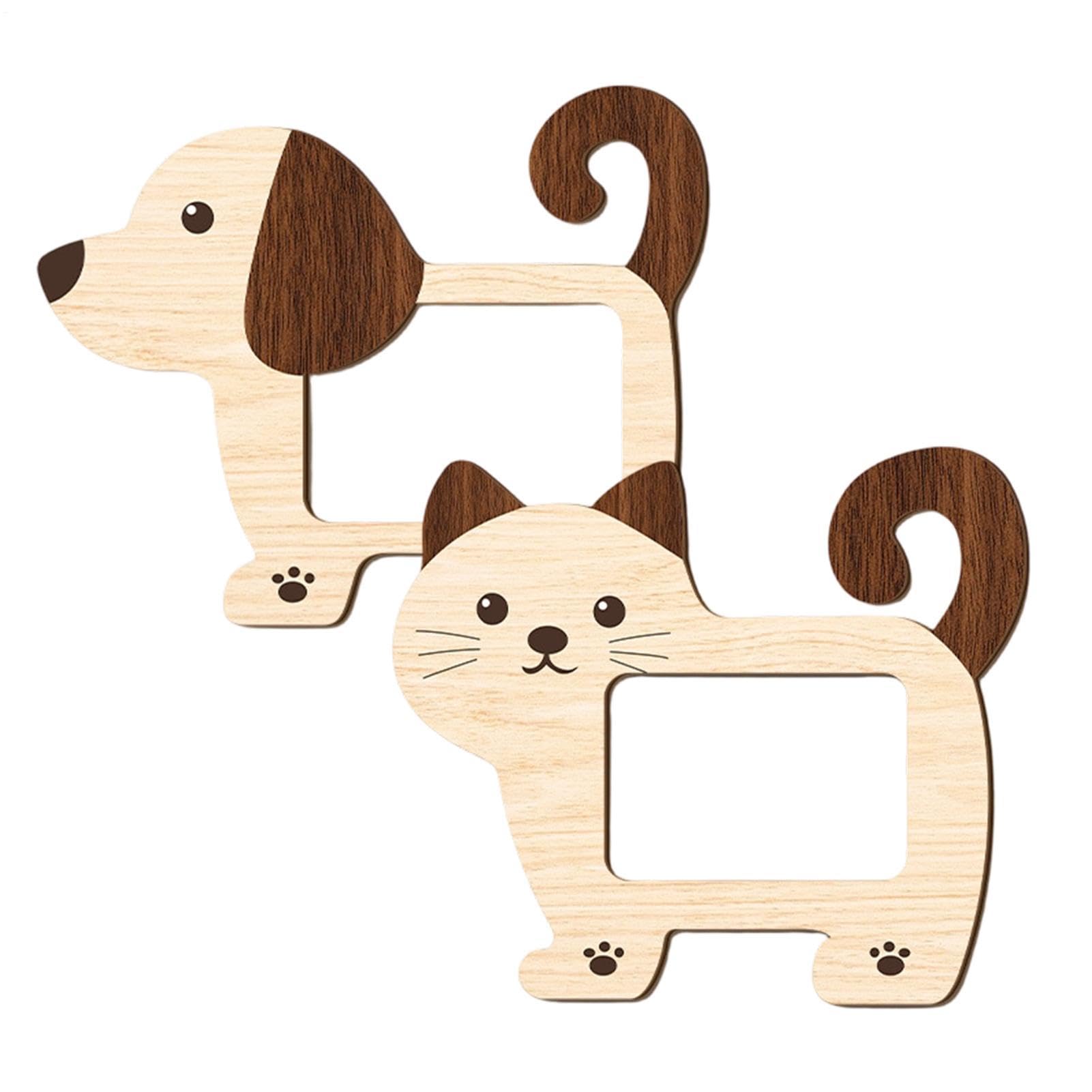 Marco de madera conmemorativo de mascotas Diuyzoc, acabado natural elegante de 2 piezas