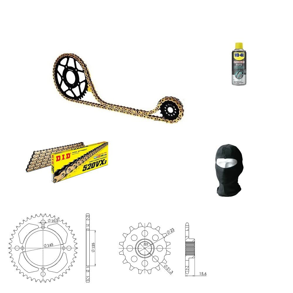 Compatible con Yamaha XT (2KF) 600 1988-88 Kit TRANSMISION para Moto Cadena Did 520VX3 LUN 102 ESLABONES, PIÑON DE Acero P520-Z39, PIÑON P520-Z15 ESPECIFICO para Moto