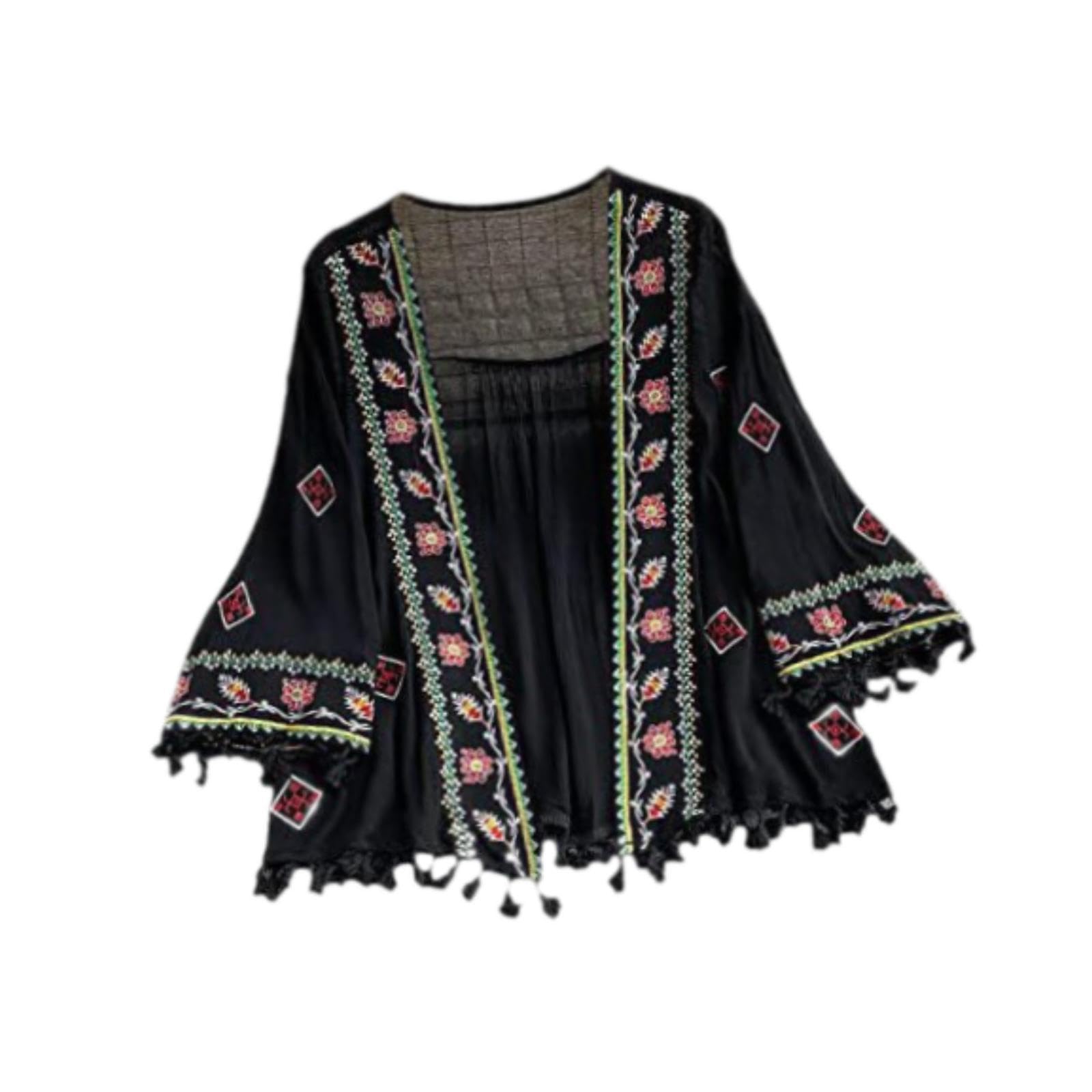 ? Women Cardigan Bohemian Blouse Shirt Beach Cover Up For Women Bikini Dresses Black | Tops & Blouses | Womens Clothing | Clothing, Shoes & Accessories-image-12