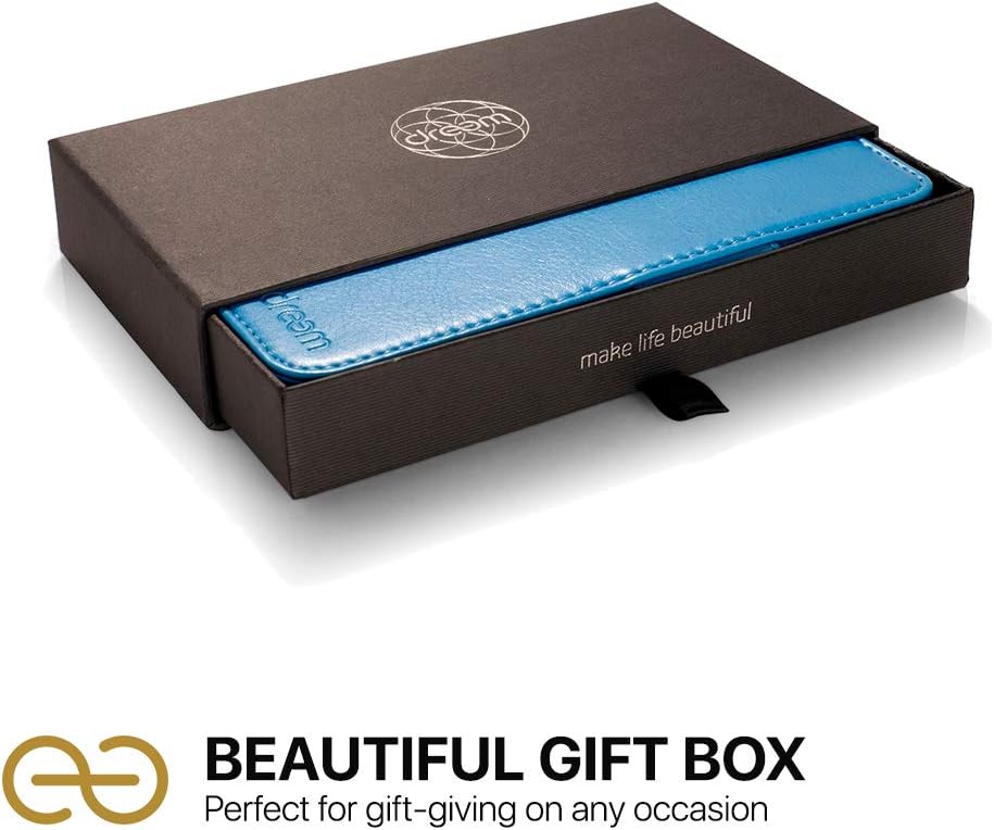 Dreem Fibonacci 2-in-1 Wallet Case for Apple iPhone SE 3 (2022), SE 2, & 8/7 - Luxury Vegan Leather, Magnetic Detachable Shockproof Phone Case, RFID Card Protection, 2-Way Flip Stand - Sky