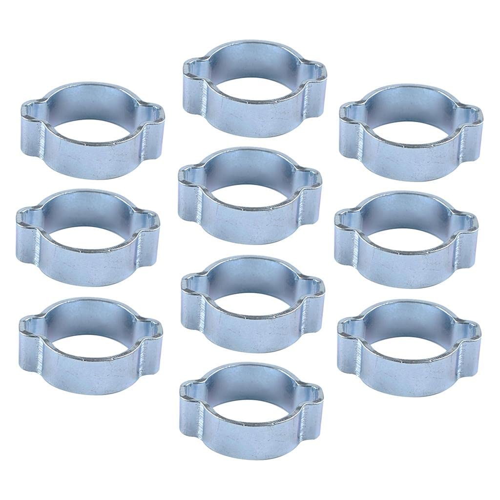 ATORSE 23-27MM DOUBLE EAR CLIPS,O CLAMP,ZINC PLATED STEEL,10 PACK-image-38