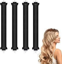 No Heat Curlers [4 Pieces] Overnight Hair Curlers, Curlers For All Hair Types [Black]