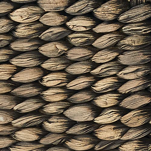 Mdesign Woven Hyacinth Narrow Bathroom Toilet Roll Holder Storage Organizer Basket Bin - Rectangle Containers For Bathroom, Toilet Tank - Hold 3 Rolls Of Toilet Paper - Dark Brown #TOP4