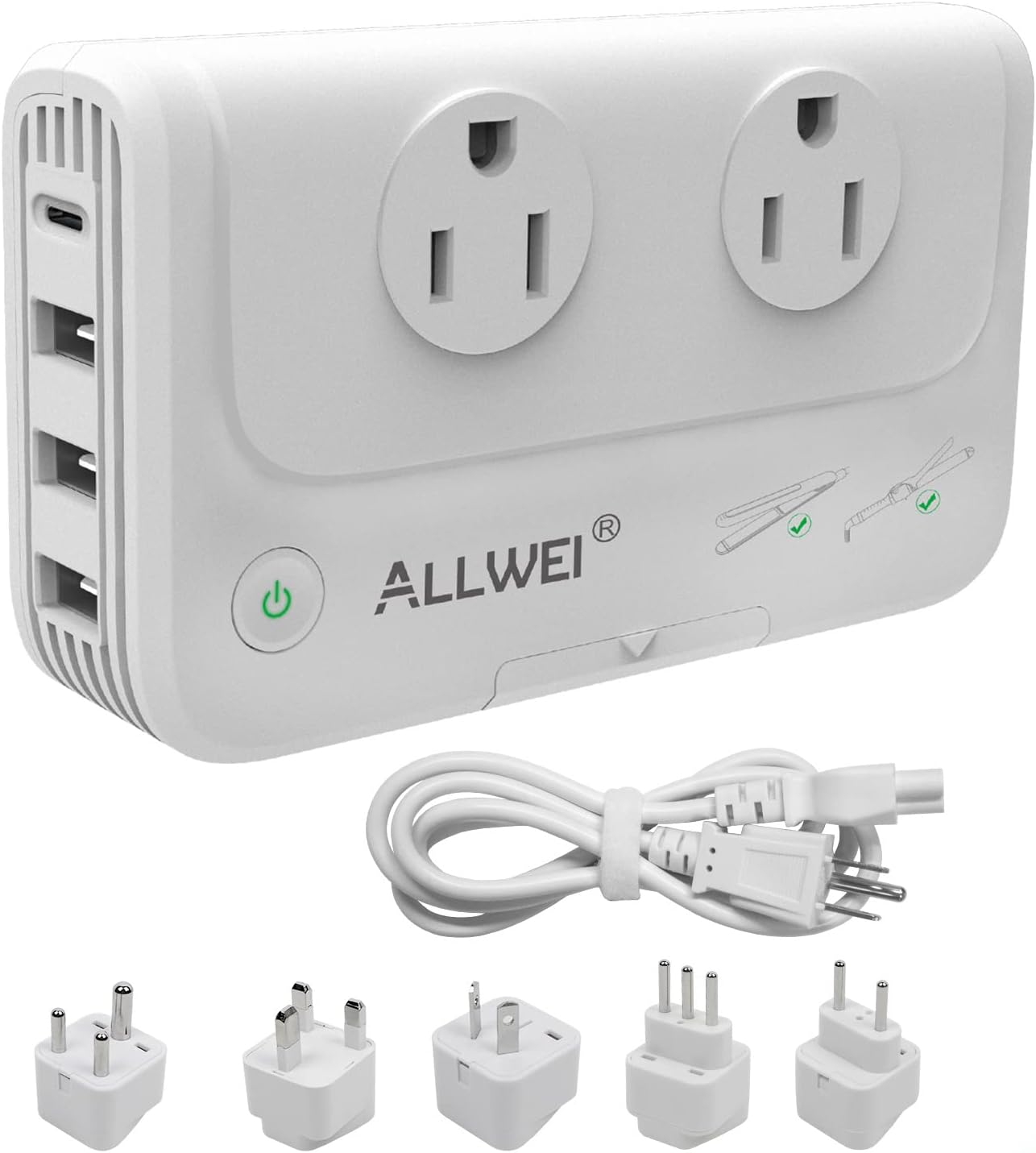 ALLWEI International Travel Adapter 220V to 110V Power