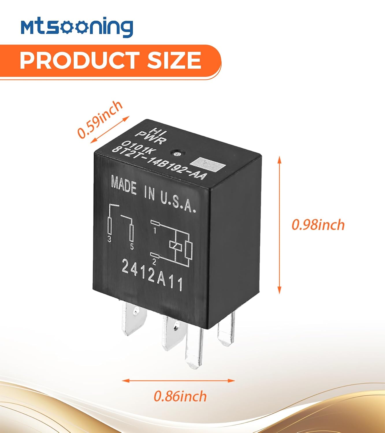 8T2T-14B192-AA 4 pcs 4 pin 12VDC 4 Pins Automotive Relay, Multi Purpose Relay Replacement for Ford F-150 F-250 F-350 F-450 F-550 F150 F250 F350 F450 F550 Super Duty Fusion Expedition