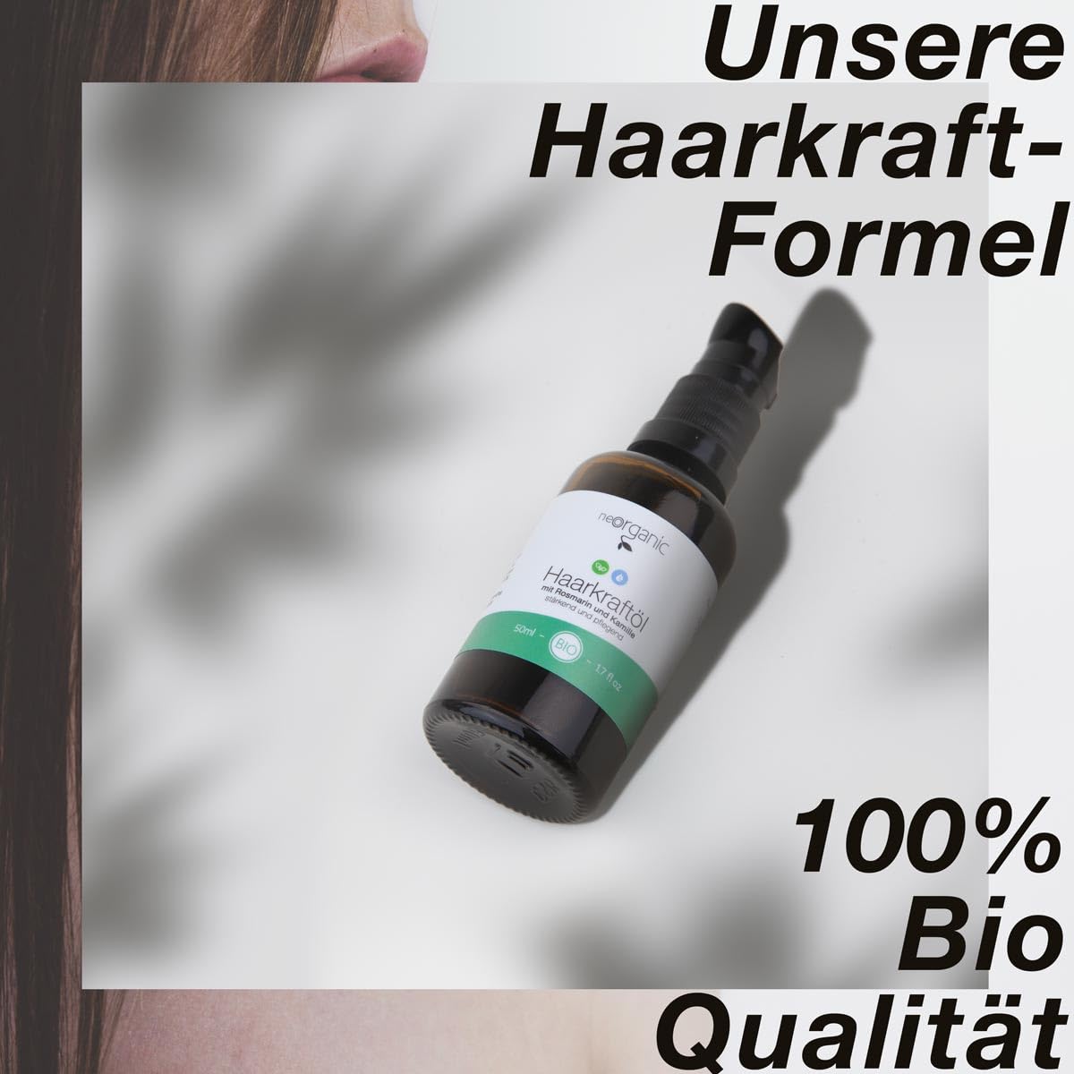 NeoOrganic® BIO Rosmarin Haaröl – 50ml – für Kopfhaut und Haar, aktiviert gesundes und natürliches Haarwachstum – Rosmarinöl Haare– Rosemary Oil for Hair Growth