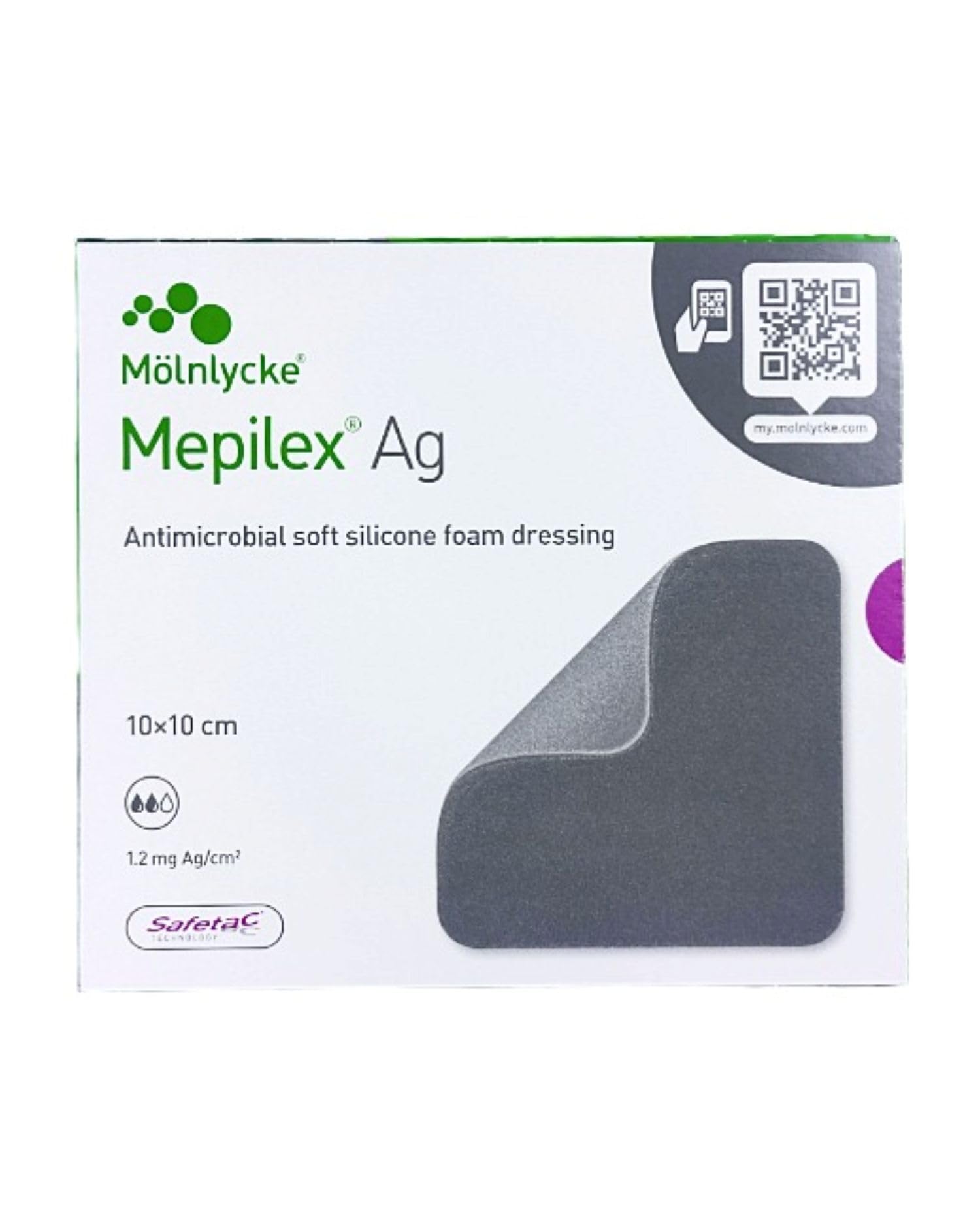 Molnlycke Mepilex AG - Apósito hidráulico celular, 10 x 10 cm, pack de 5