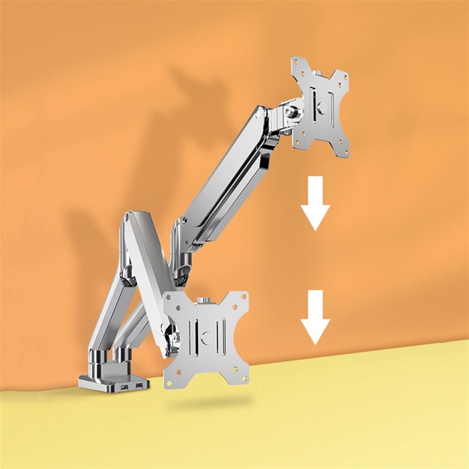 Monitor Mount Monitor Mounting Bracket Air Spring Monitor Arm Desk Mount Fully Adjustable Fits 13-32 inch Monitors, Supports Table Clip And(Black-Single