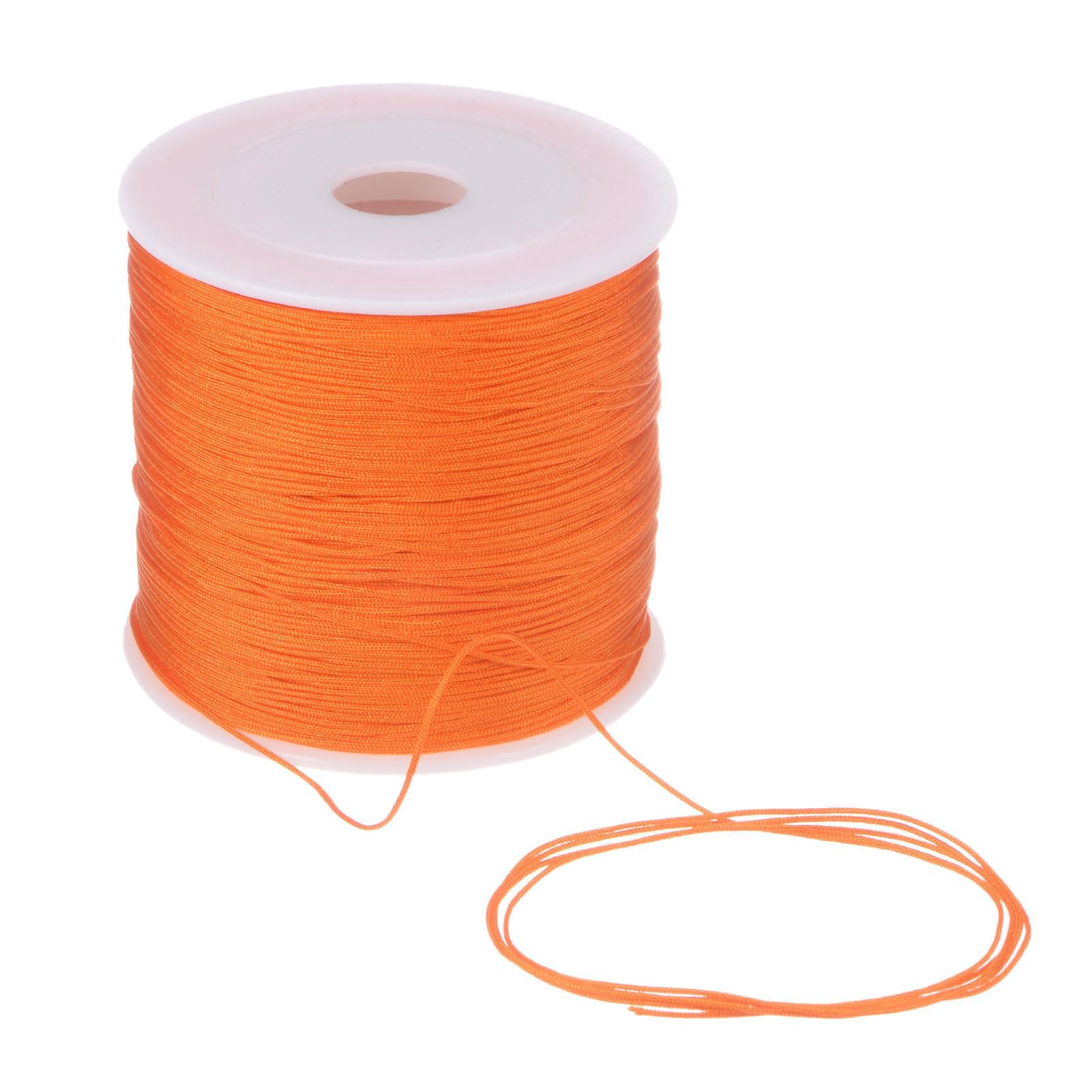 Unifizz 0.6mm Nylon String Cord 164 Yards, Satin String for Bracelet, Chinese Knotting, Beading Thread, Jewellery Making, Braided Necklace & Craft – Orange