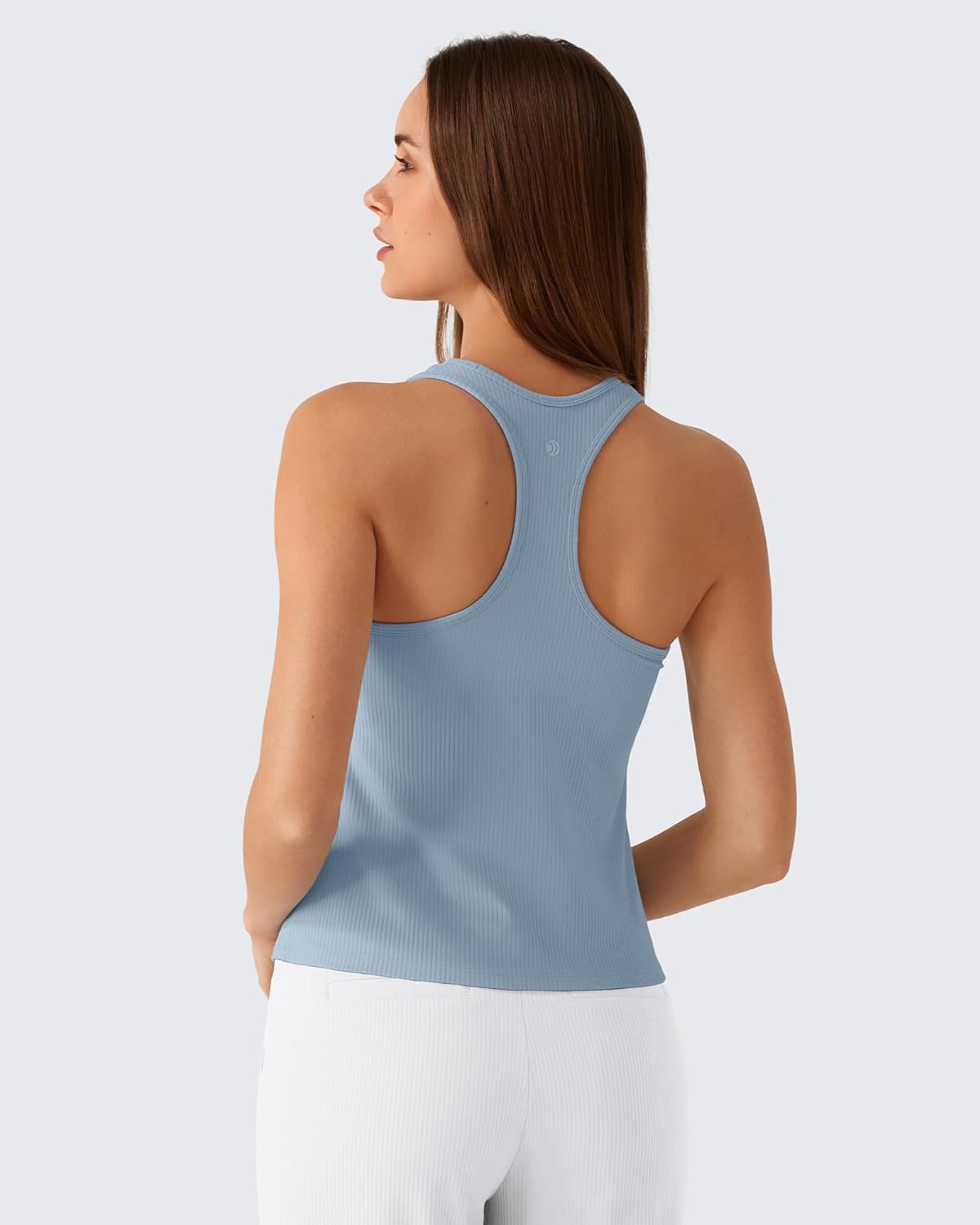 G4Free Ribbed Removable Built in Bra Workout Tank Tops Woman Racerback Square Neck Yoga Top Lightweight Athletic Tanks