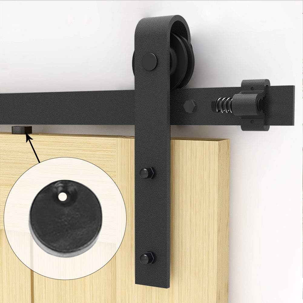 CCJH Sliding Barn Door Hardware Roller, Hangers Only Barn Door Wheel Black-2 Pack, No Track(J Shape)