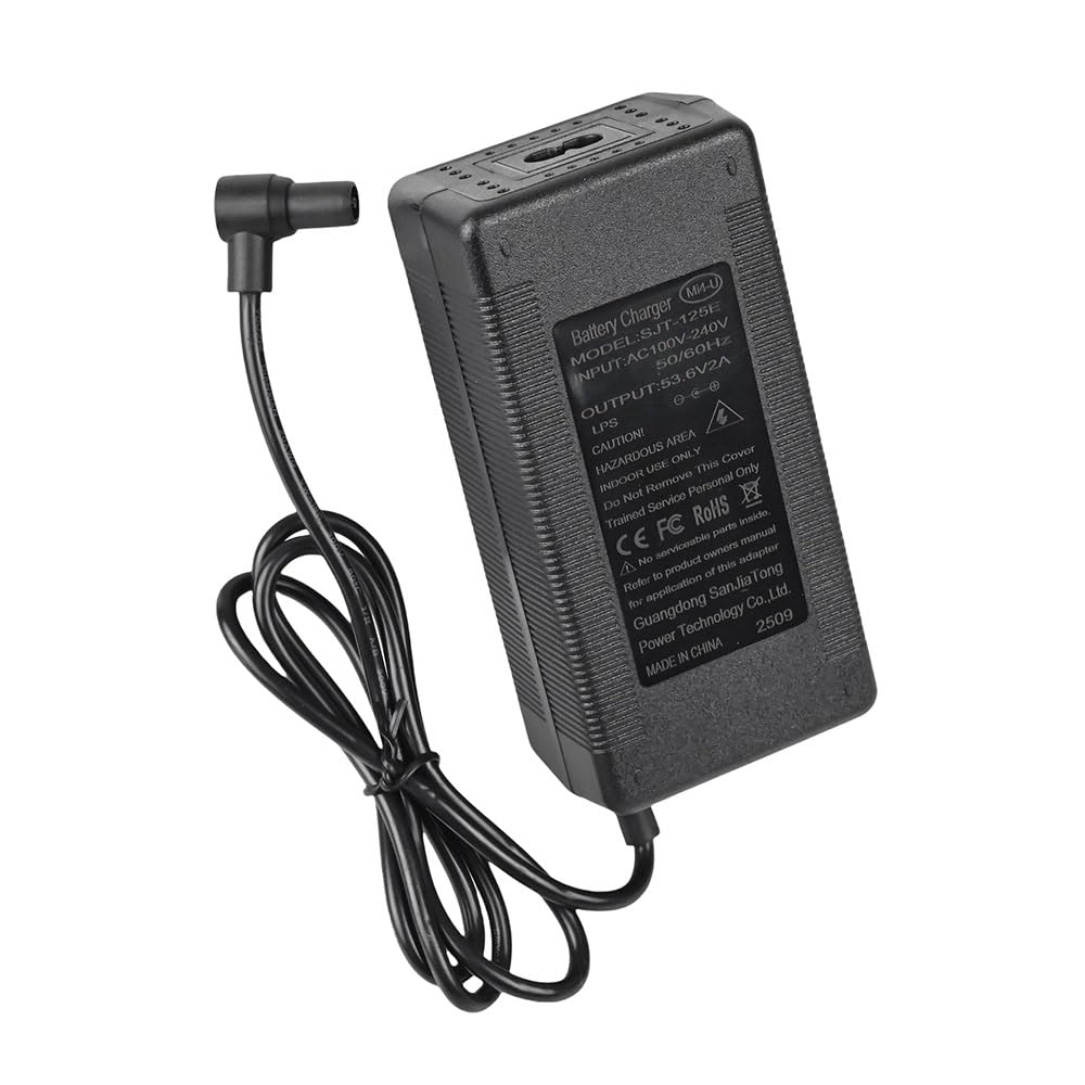 53,6 V 2 A Cargador para Xiaomi 4 Ultra/4 Pro 2.ª Generación/5/5 Pro/Navee S65 Patinete Eléctrico, Cargador Rápido Universal, Adaptador de Corriente de Repuesto, Accesorio de Cargador de Iones