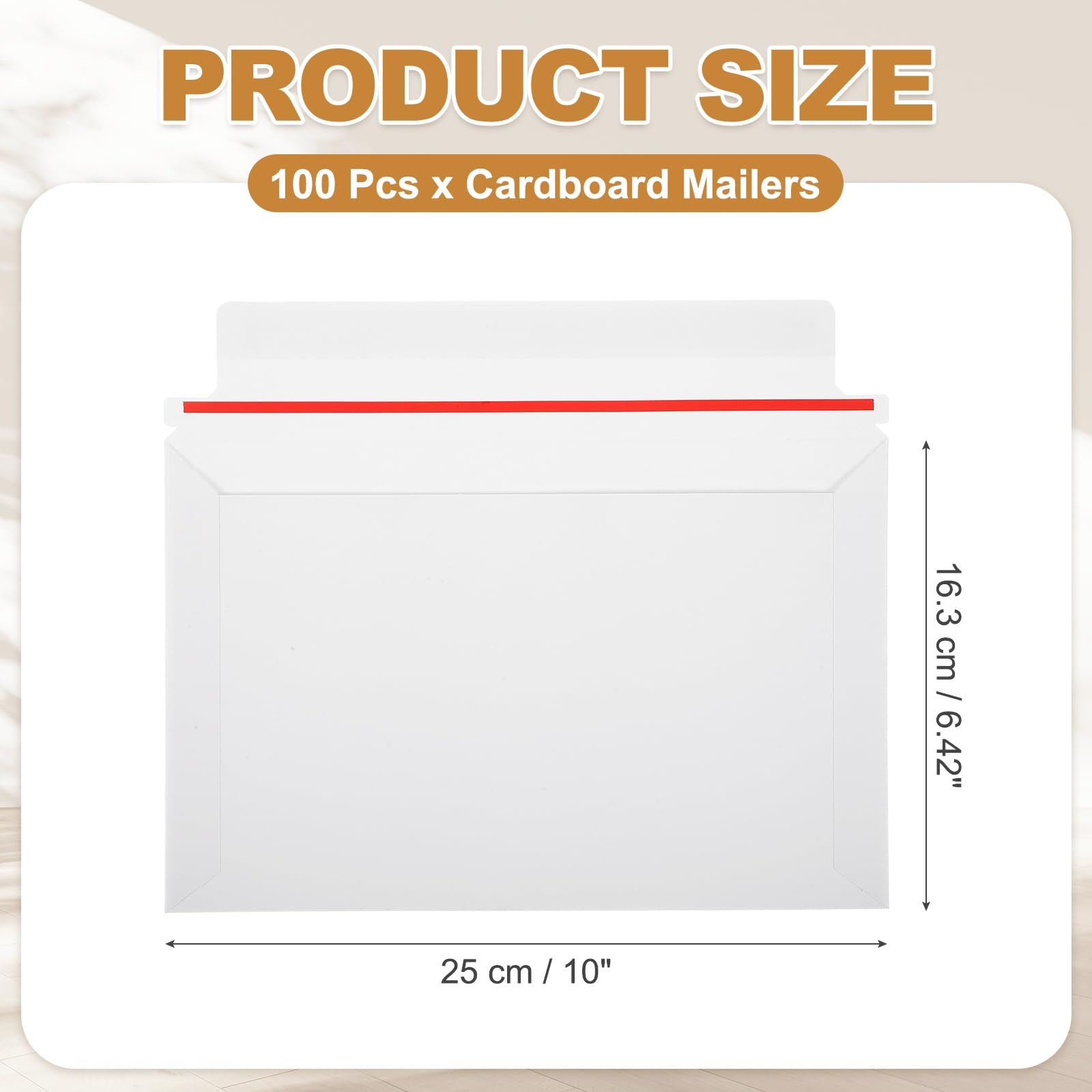 PATIKIL Lot de 100 enveloppes rigides en carton (25,4 x 16,3 cm, blanches) avec fermeture autocollante pour CD/photos/documents/images/papiers/fichiers