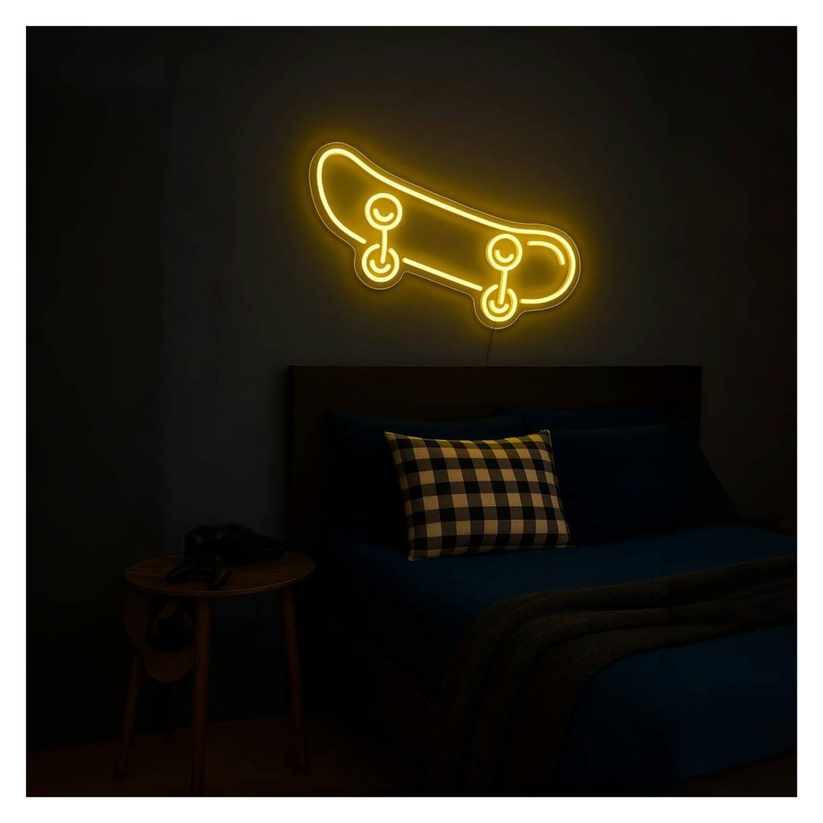 Shouxi E Sign Lamp Skateboard Neon Sign, Suitabl For Skater Room Or Studio Decor With Dimmabl 51Cm