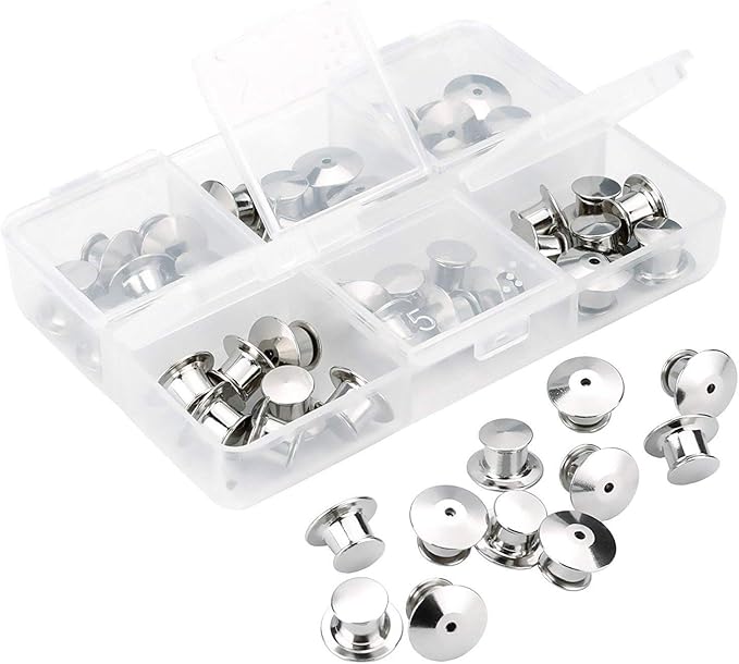 SUBANG 40 Pieces Metal Pin Backs Locking Pin Keepers