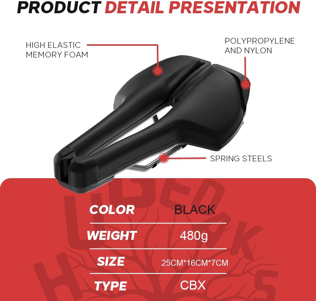 Width Continuously Adjustable Bike Seat - Comfortable & Prostate Friendly Bicycle Saddle for Mountain Bikes, Road Bikes, City Bikes & Exercise Bikes