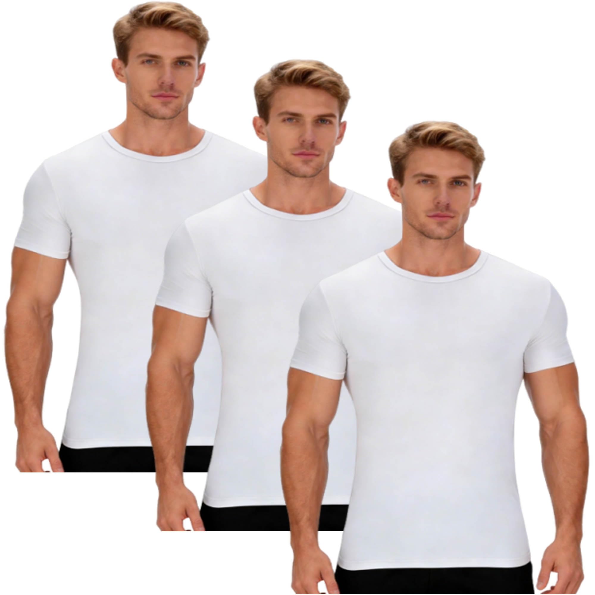 3 Pack Mens T Shirt Breathable Tshirt Summer T-Shirts Lightweight Tshirts Basic Tops Athletic Tee Plain T Shirts Plus Size Sport Shirts Workout Outfit Casual Sportswear M-5XL White 3XL