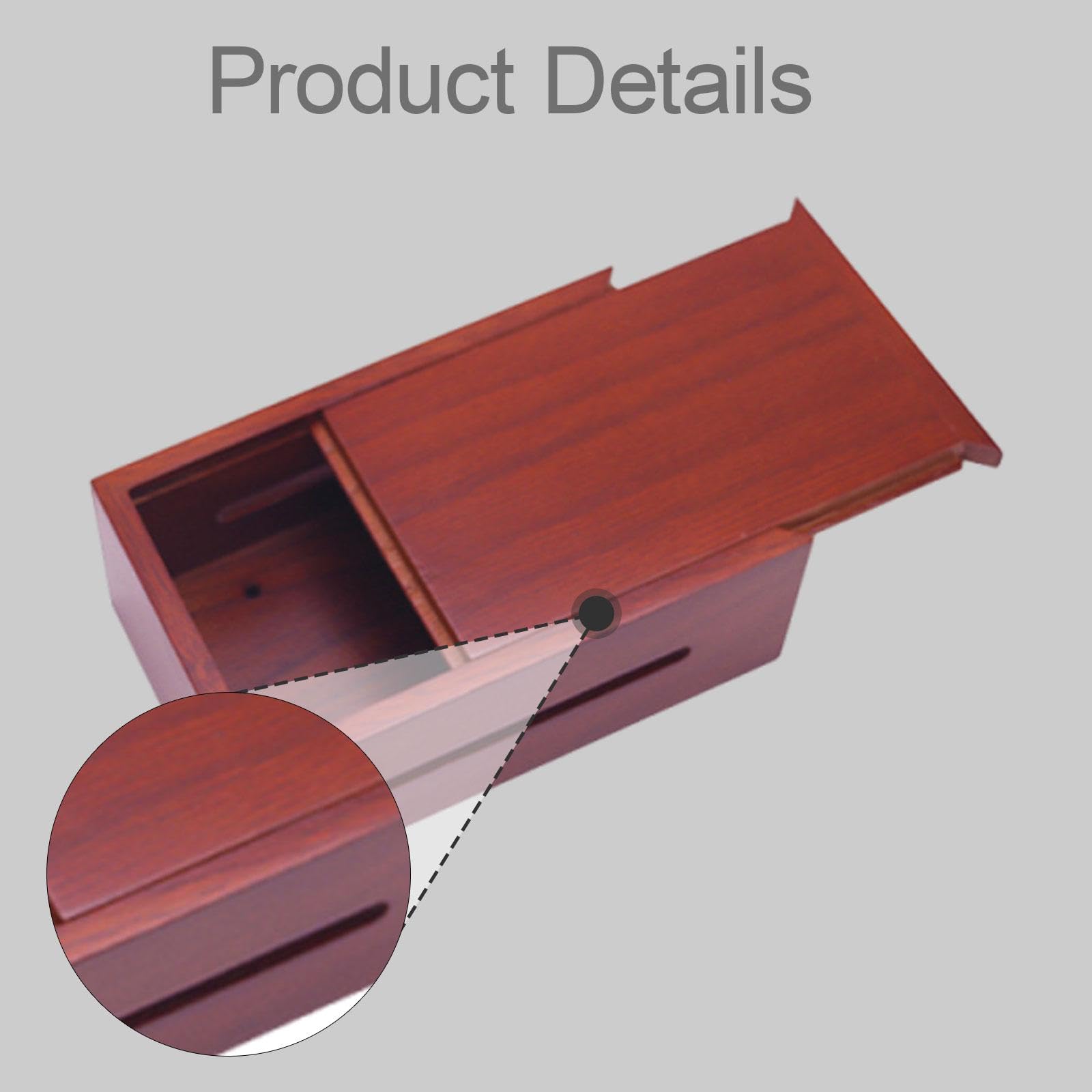 Caja de Música de Madera con, Mecanismo de Repuesto de 30 Notas, Caja Musical, Ideal para Regalar, Coleccionar en Casa, Proyectos de, Roble Rojo, Individual