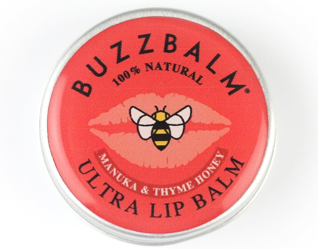 Beeswax Lip Balm For Cracked Lips - Chapped Lips Treatment for Dry Lips - 100% Natural Lip Balms With Beeswax Thyme & Manuka Honey (8.5g)