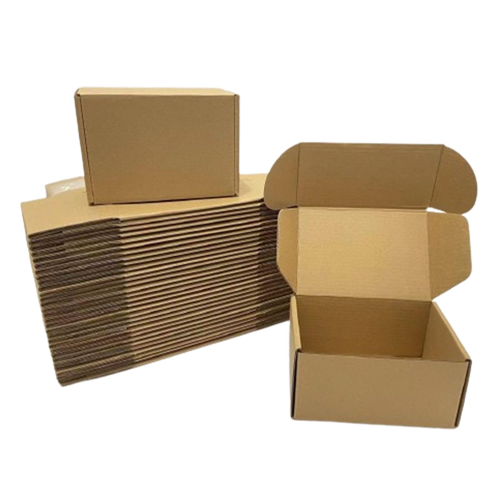 PHAREGE 6x4x3 Shipping Boxes For Sall Business, 50 Pack Brown