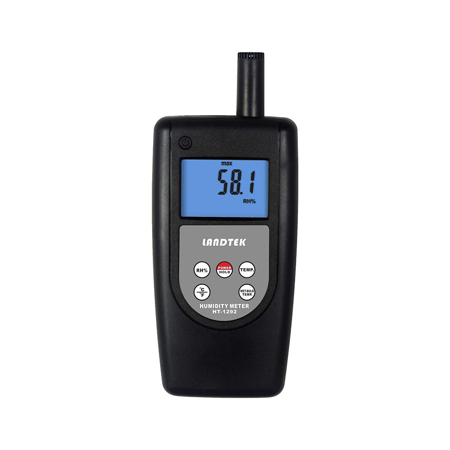 MeterTo HT-1292D Humidity, Temperaturer & Wet Bulb, Dew Point Temperature Meter -40~40°C 10~95% RH -10~60ºC(14~140ºF) for Workshops, Offices, Plantes, Libraries, Laboratories and Warehouses