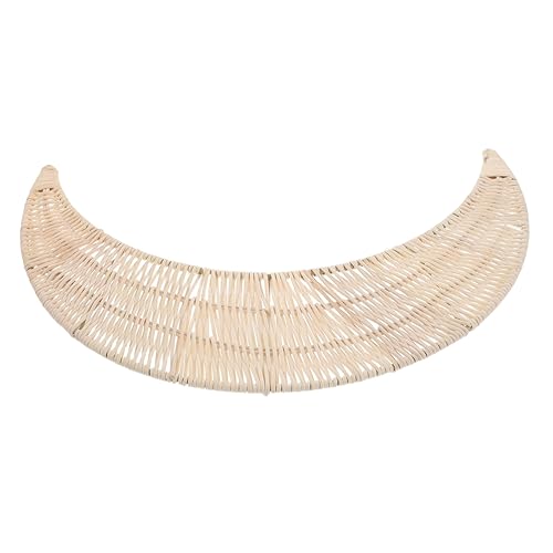 Alipis Boho Rattan Moon Wall Art Handmade Wicker Moon Ornament