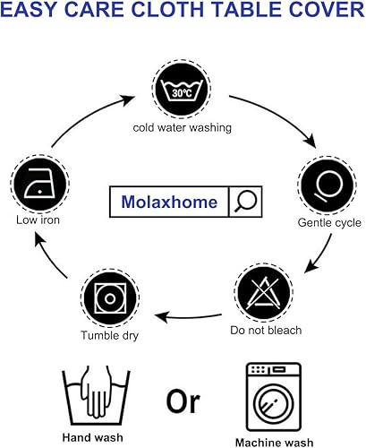 Miniatura 8 de Molaxhome Manteles rectangulares de algodón gris de 55 x 86 pulgadas, manteles bordados con hojas a prueba de polvo para mesa de cocina y comedor