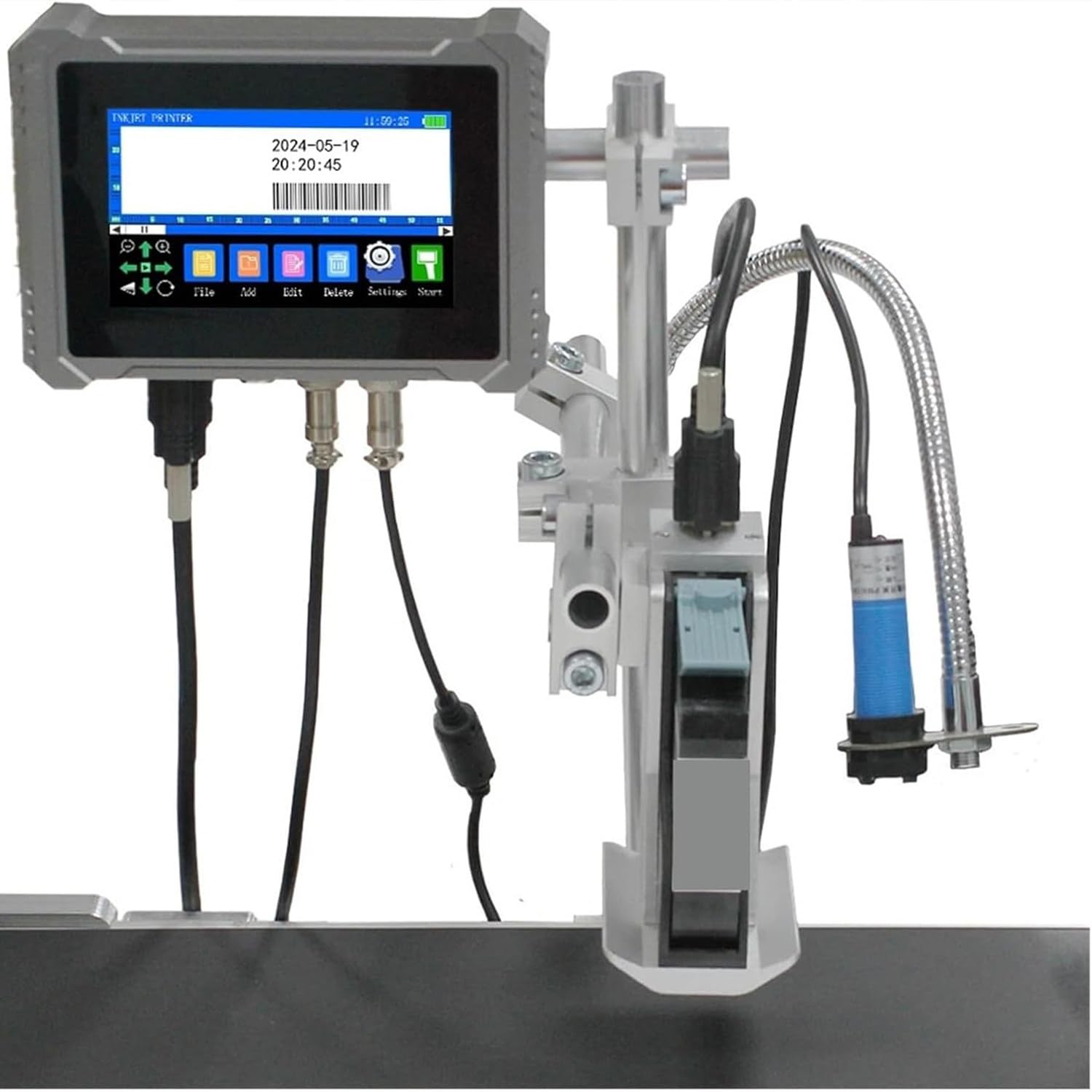 SENJINGHUA Online Coding Machine, Automatic Inkjet Coding Machine for Production Line. Date Coder Portable Smart Printer for Production Date, Logo, Picture, QR-Code, Barcode 12.7mmwithoutink