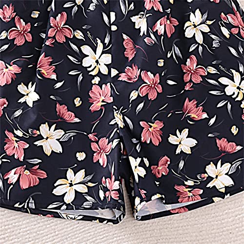 Terno feminino com estampa floral frente única gola alta elástica shorts verão casual praia cobertor