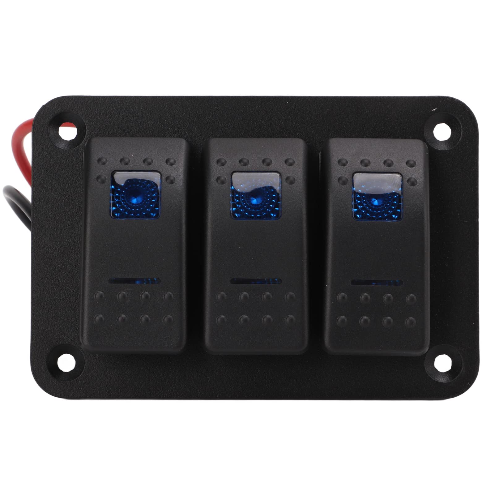 Panel de interruptor basculante de 3 bandas negro para barcos y todoterrenos 8
