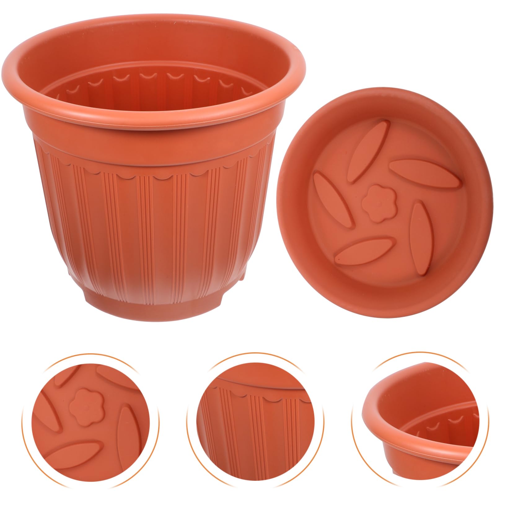 UKCOCO Pot De Fleurs Plastique avec Soucoupe Pot De Pépinière pour Plantes Grasses pour Jardin Intérieur