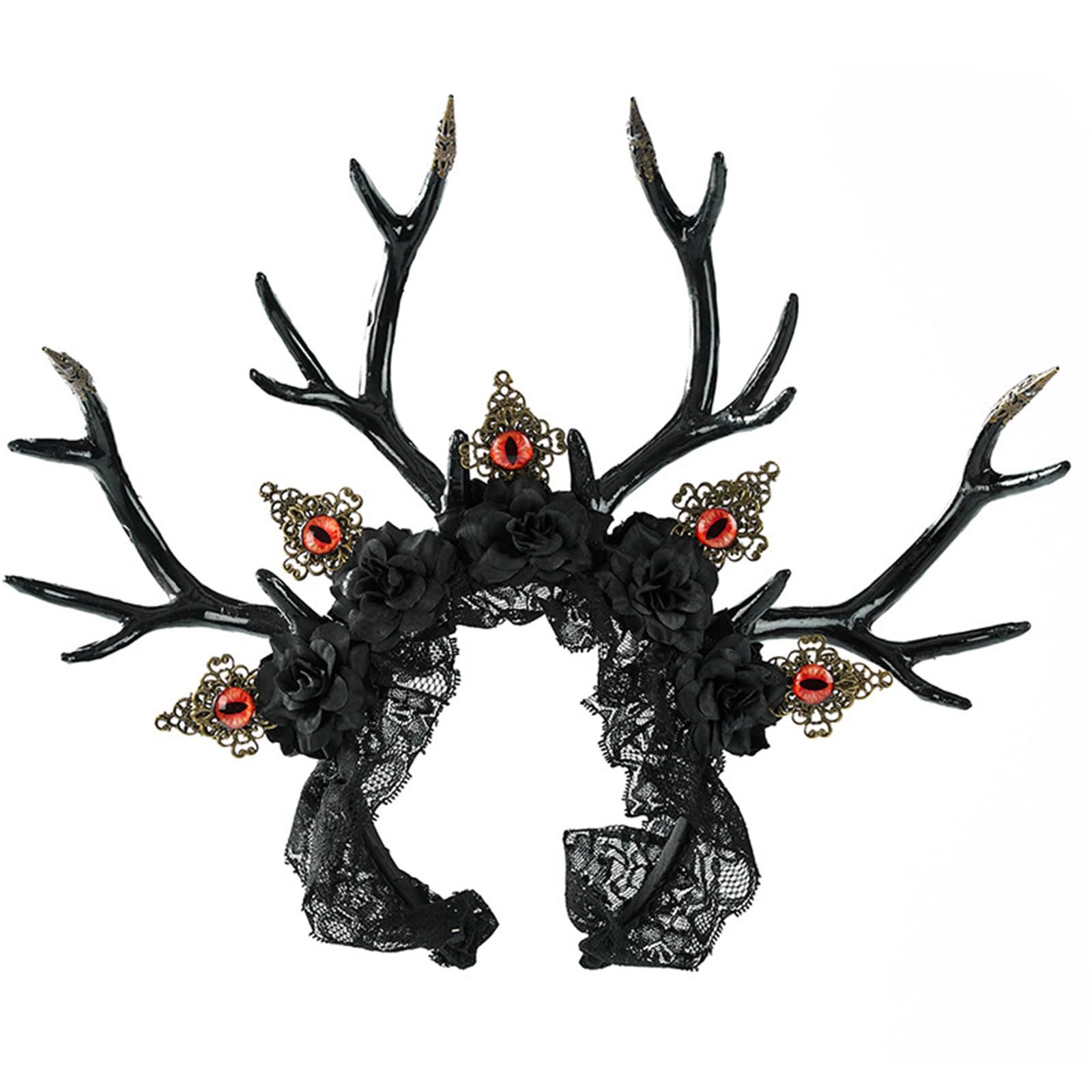 MICFENY Resin Deer Hair Accessory with Detail Punk Headband Fashion Hair Ornament For Halloween Festivities
