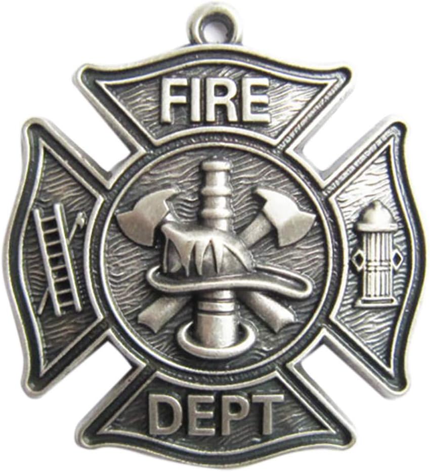 JEAN'S FRIEND Vintage Silver Plated Firemen Firefighter Fire Dept Charm Pendant