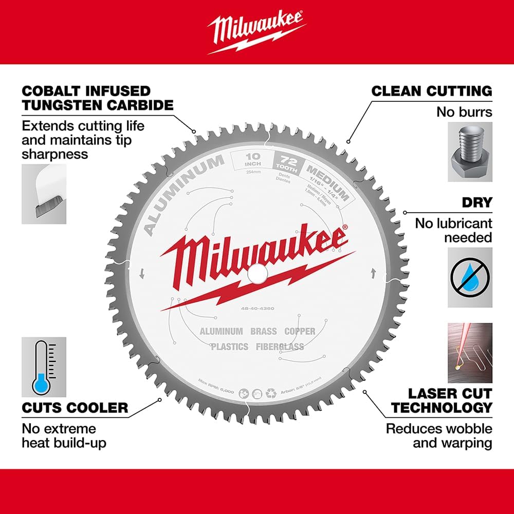 Milwaukee Electric - 10 in. 72T Non-Ferrous Blade
