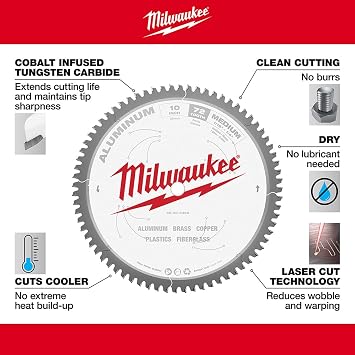Milwaukee Electric - 10 in. 72T Non-Ferrous Blade