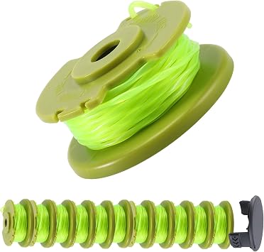 A ANLEOLIFE .080in Twisted Line Spool #AC80RL3 for RYOBI Cordless Auto-Feed String Trimmers 18v 24v and 40v,11ft-Long 12 Spools & 1 Cap