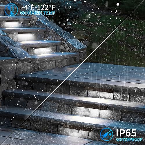 Kwinmyso 8-Packs 3W 7inch LED Hardscape Paver Lighting,12V AC/DC Low Voltage Retaining Wall Lights,Landscape Lighting,5000K Daylight White Outdoor Step Light,50,000 Hours Lifespan-Black by Kwinmyso - Image 5